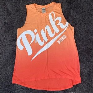 Pink Victoria’s Secret Orange Workout Tank top